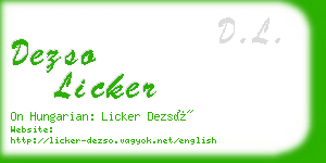 dezso licker business card
